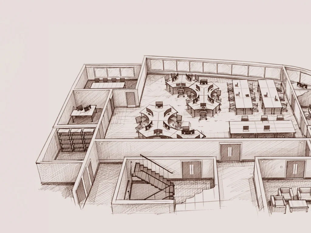 Perspective d’aménagement intérieur (illustration)